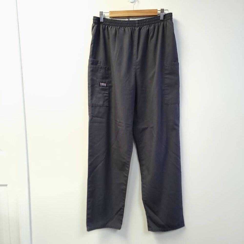 Cherokee Women's Scrub Pants Size M Gray Charcoal Basic Pockets Strait Leg Nurse